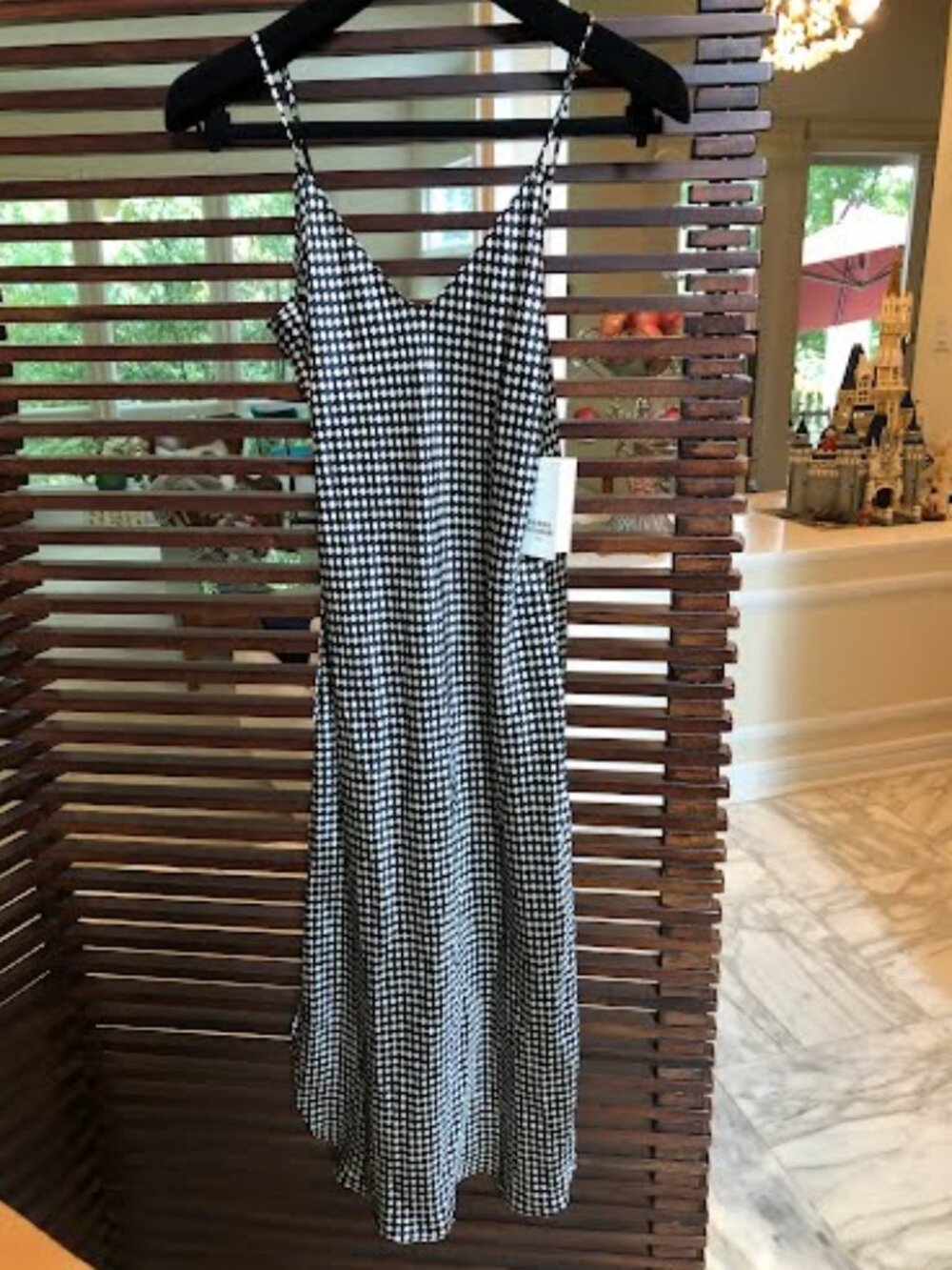 NWT $595 Maurizio Baldassari NILI LOTAN Short Cami Dress Black/White Gambit S